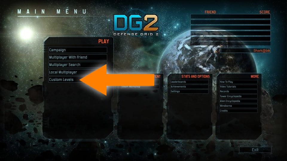 FAQ DG2 main menu pic